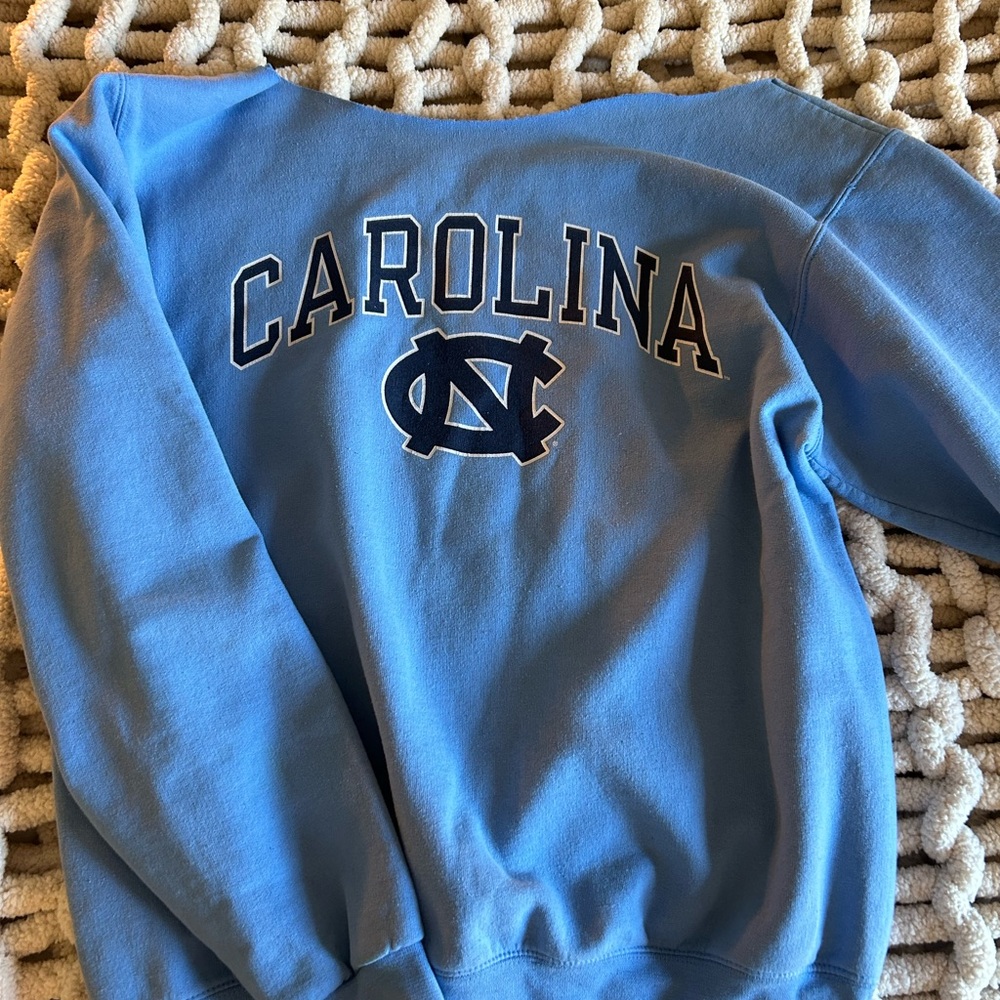 Vintage Carolina Blue Sweatshirt, Cut Top